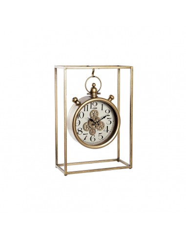 Horloge de table DKD Home Decor Verre Doré Fer Mouvement (33 x 15 x 48 cm) en linge